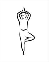 linea disegno di yoga vettore