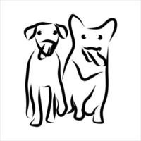 linea disegno di cane vettore