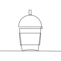 continuo linea disegno di tazza vettore