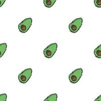 modello avocado senza cuciture. sfondo di avocado colorato. doodle illustrazione vettoriale con frutta