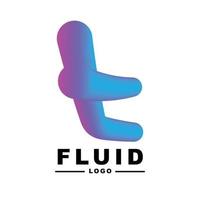fluido colore creatività. visivo comunicazione manifesto design. lettera t logo vettore