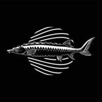 Vintage ▾ storione pesce vettore logo illustrazione