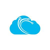 digitale nube vettore logo design. blu nube vettore logo Rete connessione creativo vettore logo.