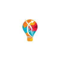 lampadina lampada e umano natura dna e genetico logo design. umano Salute e cura logo design. natura idea innovazione simbolo. vettore