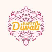 contento Diwali mano lettering vettore