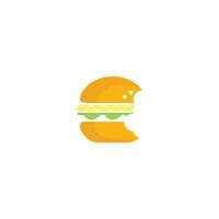 hamburger vettore logo design. hamburger veloce cibo cartello icona.
