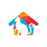 gatto Casa vettore logo design.