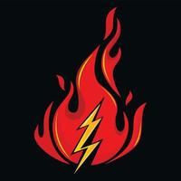 fuoco e fulmine vettore icona illustrazione