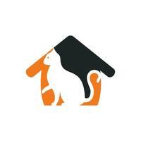 gatto Casa vettore logo design.