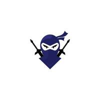 ninja vettore logo design modello.