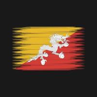 pennello bandiera bhutan. bandiera nazionale vettore