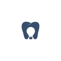dentale idee vettore logo design. dente e leggero lampadina logo concetto.