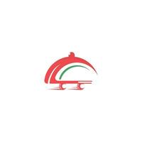 cibo consegna ristorazione veloce cibo vettore logo design.