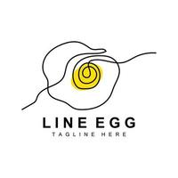 uovo logo design modello. naturale cibo vettore di uovo posa animali. linea arte design logotipo.