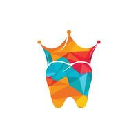 dentale re vettore logo design. dente e corona icona design.