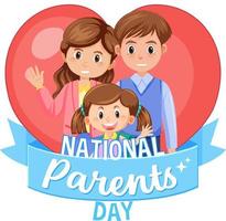 design della bandiera della giornata nazionale dei genitori vettore