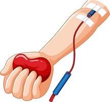 sangue donazione simbolo con mano vettore