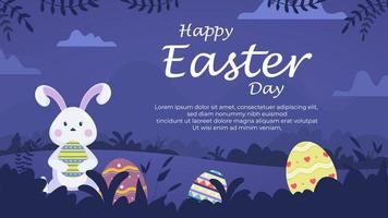 vettore contento Pasqua illustrazione con divertente coniglietto