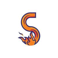 lettera S bruciare fuoco moderno creativo logo vettore