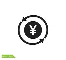 i soldi yen moneta icona vettore logo design modello