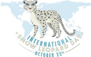 internazionale neve leopardo giorno bandiera design vettore