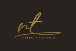 iniziale rt lettera firma logo modello elegante design logo. mano disegnato calligrafia lettering vettore illustrazione.