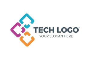 tecnologia logo, computer e dati relazionato attività commerciale, hi-tech e innovativo collegamento Rete vettore