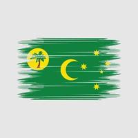 cocos isole bandiera spazzola vettore. nazionale bandiera spazzola vettore