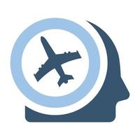 inteligente viaggio vettore logo design. cervello viaggio logo icona design.