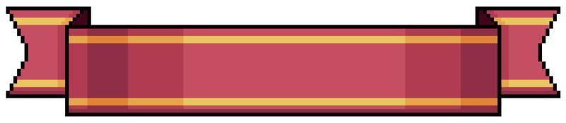 pixel arte rosso e oro banda. rosso nastro vettore icona per 8 bit gioco su bianca sfondo