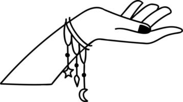 mano disegnato boho stile mani illustrazione vettore