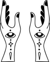 mano disegnato boho stile mani illustrazione vettore