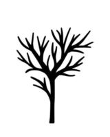 mano disegnato albero silhouette isolato. nero scarabocchio albero illustrazione. vettore