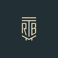 rb iniziale monogramma con semplice linea arte pilastro logo disegni vettore