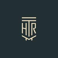 hr iniziale monogramma con semplice linea arte pilastro logo disegni vettore