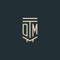 om iniziale monogramma con semplice linea arte pilastro logo disegni vettore