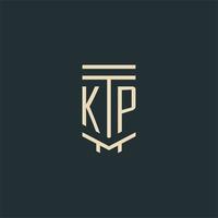 kp iniziale monogramma con semplice linea arte pilastro logo disegni vettore