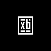 xb iniziale logo con piazza rettangolare forma stile vettore