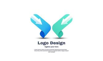 unico X freccia logo vettore astratto simbolo design isolato su