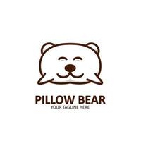 cuscino orso logo icona illustrazione semplice carino stile vettore