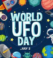 design del poster della giornata mondiale degli ufo vettore