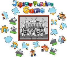 scuola bambini foto sega puzzle gioco modello vettore