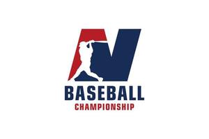 lettera n con logo da baseball. elementi del modello di progettazione vettoriale per la squadra sportiva o l'identità aziendale.