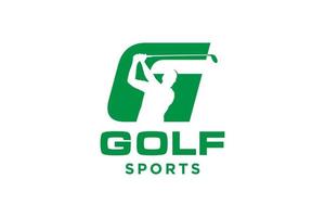 alfabeto lettera icona logo g per golf logo design modello vettoriale, etichetta vettoriale del golf, logo del campionato di golf, illustrazione, icona creativa, concetto di design