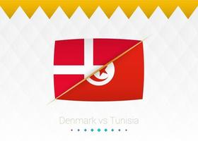 nazionale calcio squadra Danimarca vs tunisia. calcio 2022 incontro contro icona. vettore
