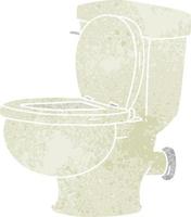 doodle retrò dei cartoni animati di una toilette in bagno vettore