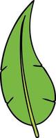 scarabocchio del fumetto di una foglia lunga verde vettore