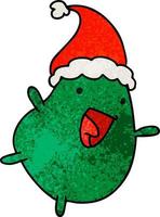 Natale strutturato cartone animato di kawaii fagiolo vettore