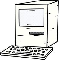 scarabocchio del fumetto di un computer e una tastiera vettore