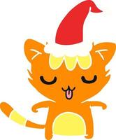 cartone animato di natale del gatto kawaii vettore